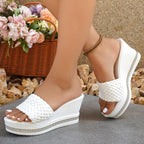 Damen Wedge-Pantoletten mit offener Zehenpartie und glitzerndem Akzent R&B