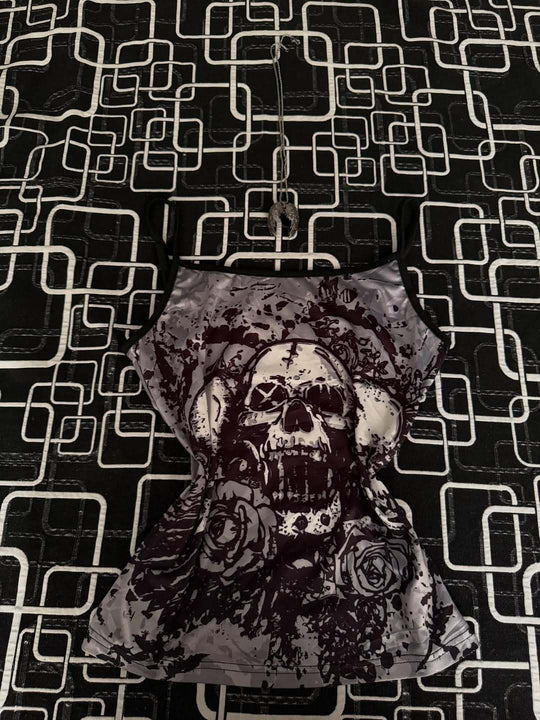 Damen lässiges Tank-Top mit Schädel-Design R&B