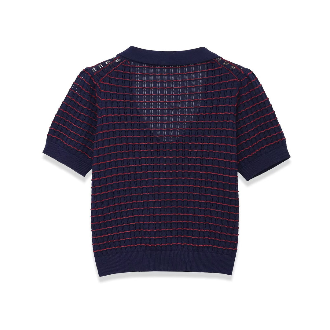 Damen Kurzarm Pullover mit strukturiertem Gewebe R&B