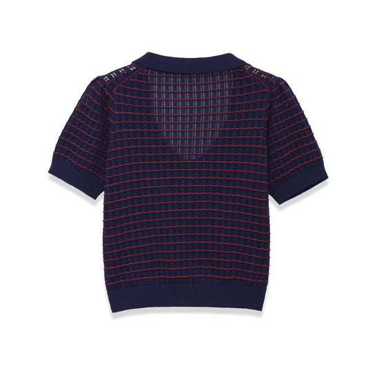 Damen Kurzarm Pullover mit strukturiertem Gewebe R&B