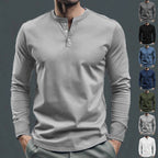 Herren nan Langarmshirt mit Knopfleiste und schmaler Passform R&B