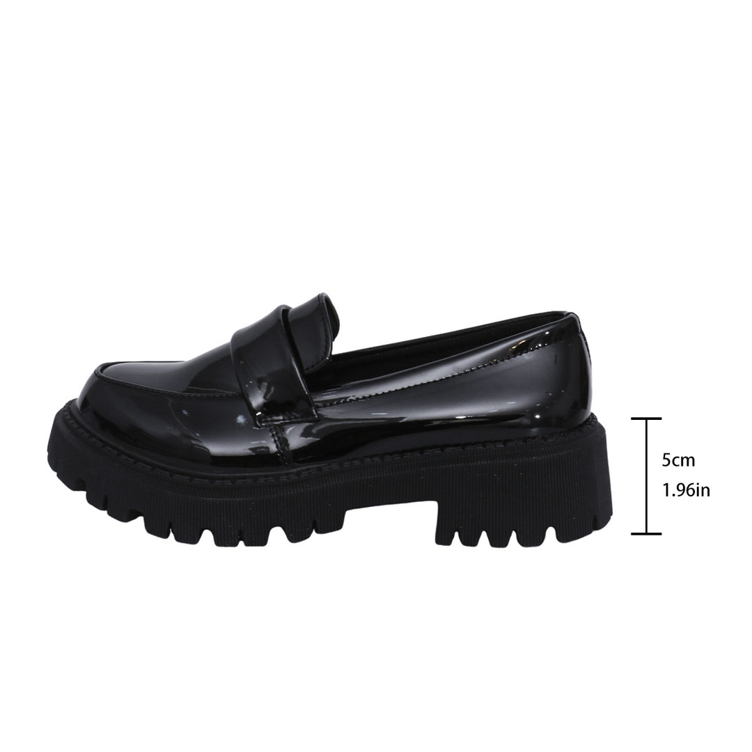 Damen Modische Lackloafers mit robustem Profil und stylishem Knoten-Detail R&B