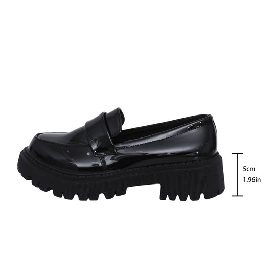 Damen Modische Lackloafers mit robustem Profil und stylishem Knoten-Detail R&B