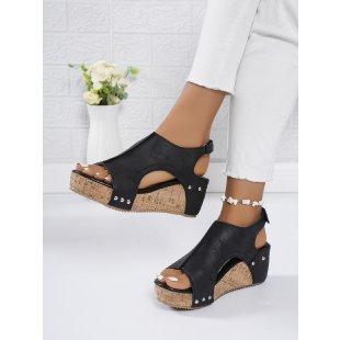 Damen Wedge-Sandalen mit modischen Cut-Outs und dekorativen Akzenten R&B