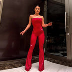 Damen Eleganter und figurbetonter Jumpsuit mit schimmernden Applikationen R&B