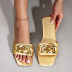 Damen modische Slipper mit dekorativem Ketten-Design R&B