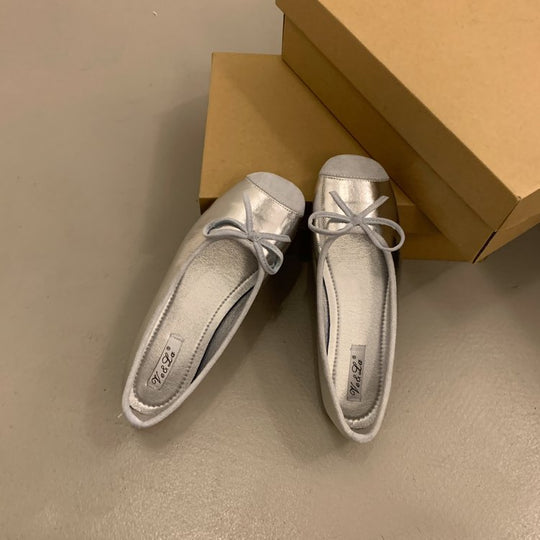 Damen bequeme Ballerinas mit dekorativem Schleifenakzent und elastischem Fußbett R&B