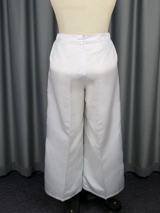Damen elegante Schlaghose mit dekorativen Taschen R&B