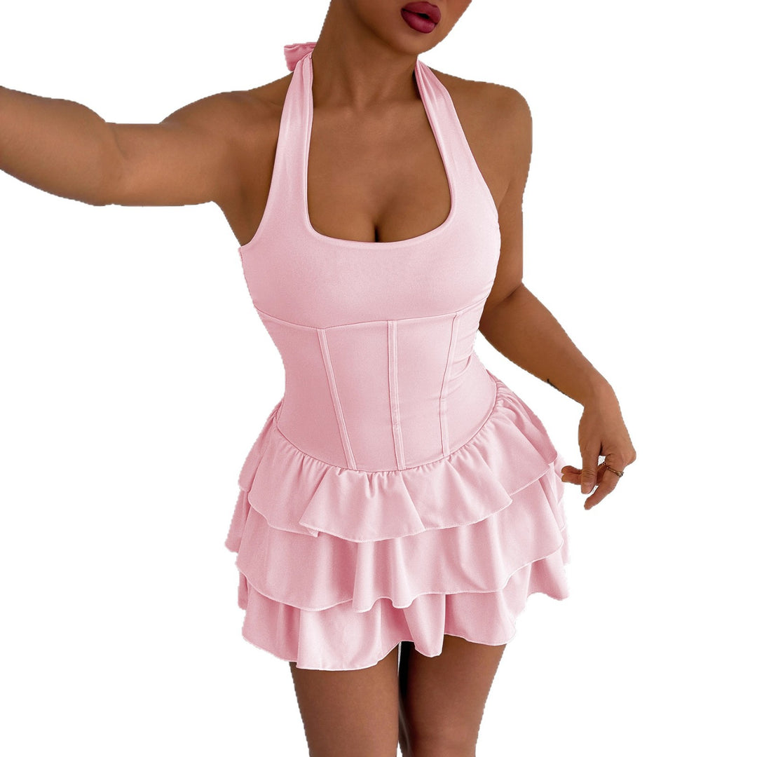 Damen Rüschenkleid mit trägerlosem Design und Figur formendem Schnitt R&B