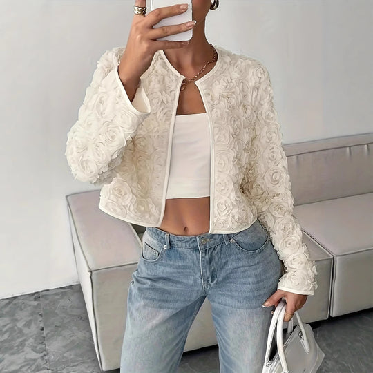 Damen Blütenapplikationen Jacke R&B