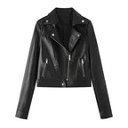 Damen Kunstleder Bikerjacke mit asymmetrischem Reißverschluss und praktischen Taschen R&B
