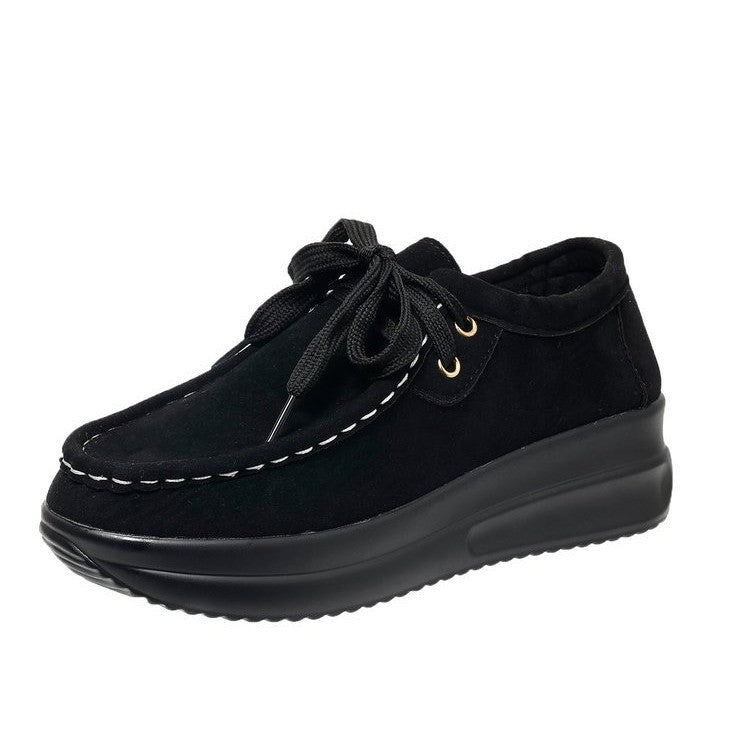 Damen elegante Mokassins mit gepolsterter Sohle und modischem Schnürdesign R&B
