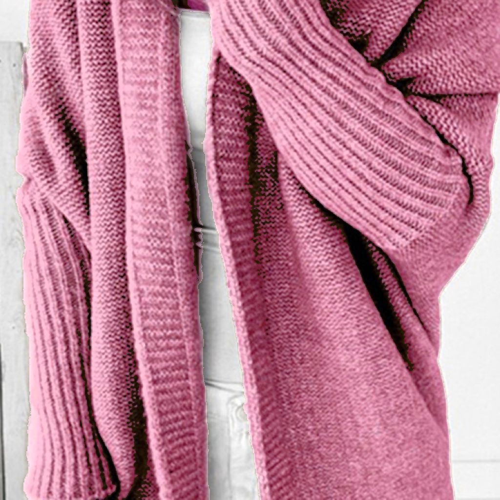 Damen Lässiger Strickpullover mit offener Front und feiner Struktur R&B