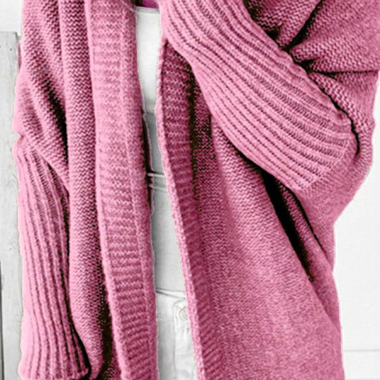Damen Lässiger Strickpullover mit offener Front und feiner Struktur R&B