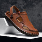 Damen Hochwertige Leder-Sandalen mit atmungsaktiven Einsätzen und rutschfester Sohle R&B