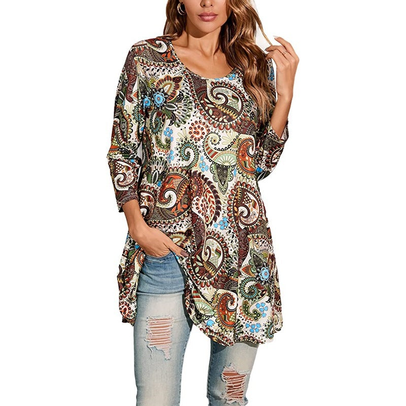 Damen Tunika mit einzigartigem Mandala-Druck R&B