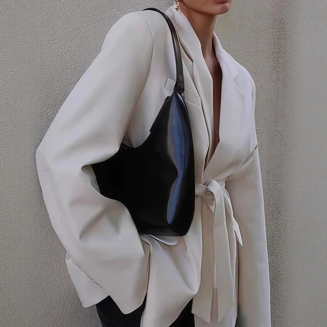 Damen Modischer Oversized Blazer mit Gürtel R&B