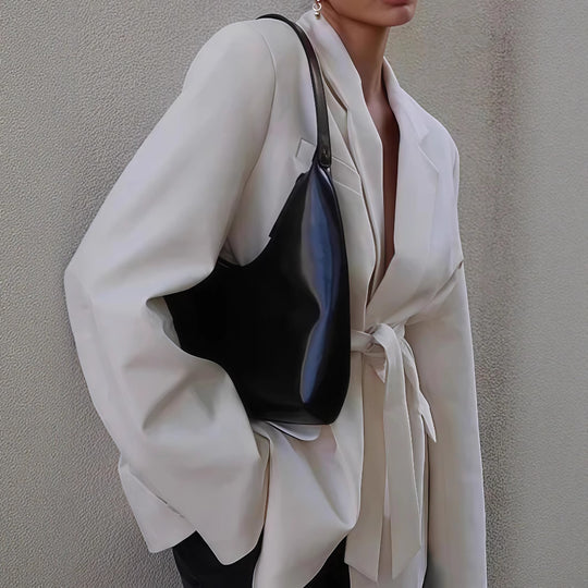 Damen Modischer Oversized Blazer mit Gürtel R&B