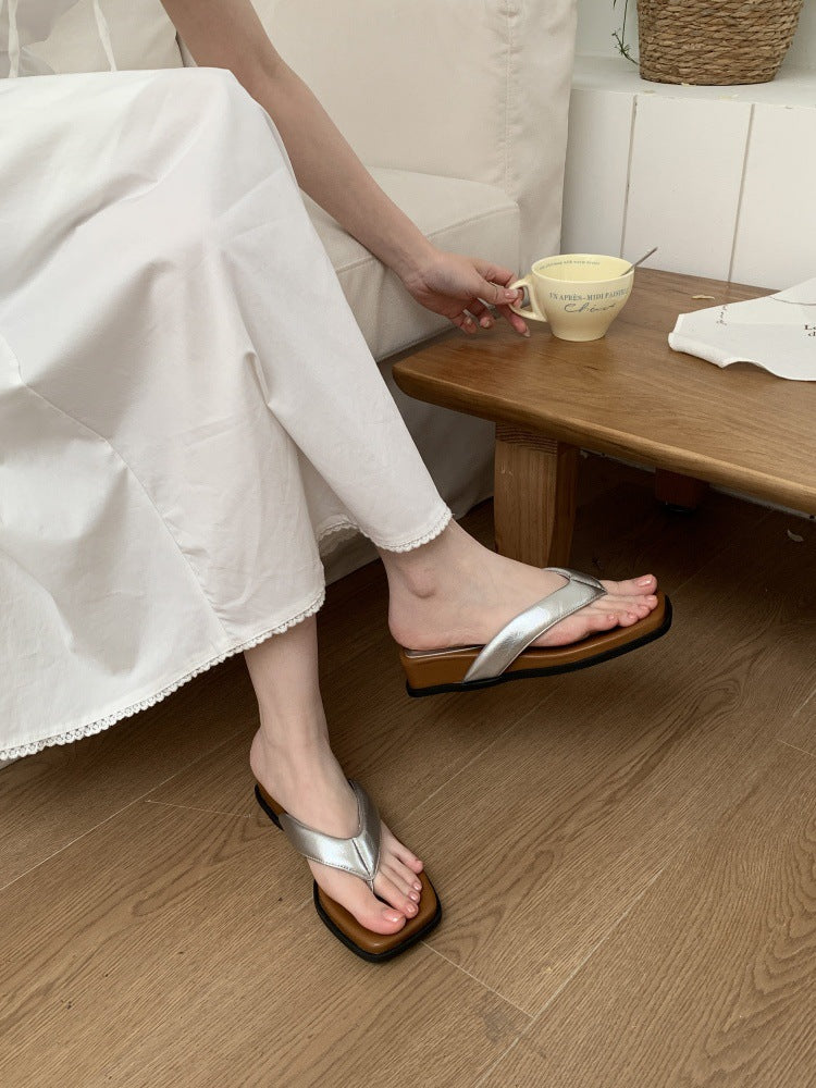 Damen elegante Flip-Flop Pantoletten mit modischem Design und rutschfester Sohle R&B