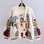 Damen Gestickter Strickcardigan mit verspieltem Disney-Motiv