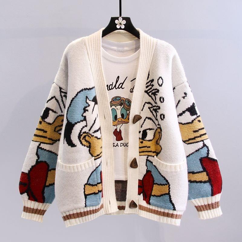Damen Gestickter Strickcardigan mit verspieltem Disney-Motiv