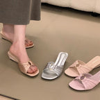 Damen Elegante Mules mit modischem Knoten-Design R&B