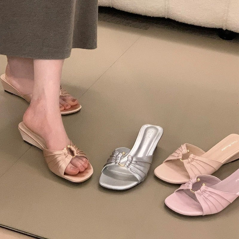 Damen Elegante Mules mit modischem Knoten-Design R&B