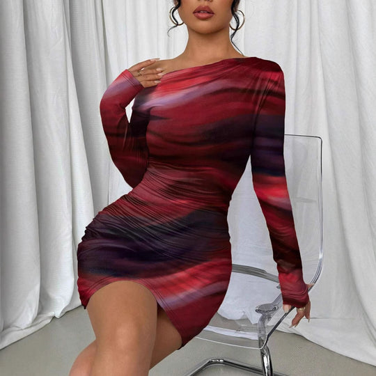 Damen Minikleid mit asymmetrischem Design und figurformendem Schnitt R&B
