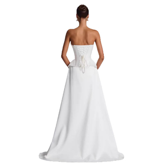Damen Hochwertiges Brautkleid mit eleganter Drapierung und herzförmigem Ausschnitt R&B