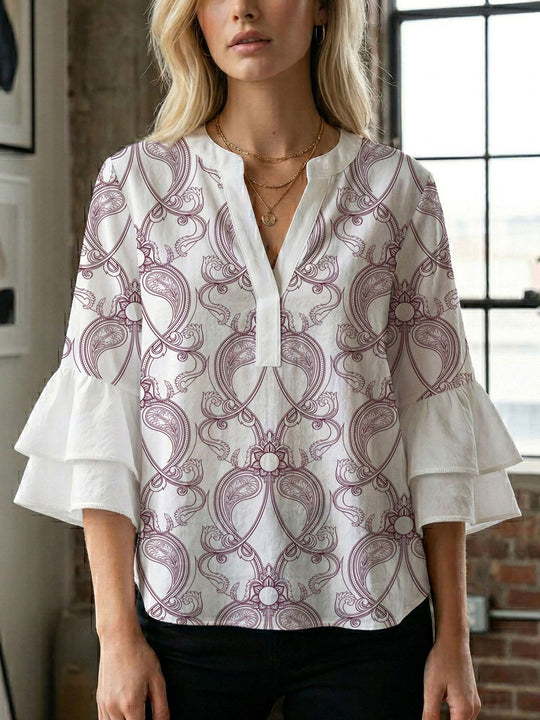 Damen Bluse mit wunderschönen floralem Design R&B
