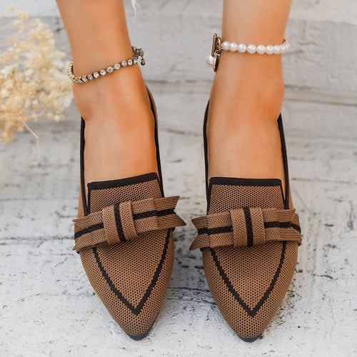 Damen flache Slipper mit modischem Schleifen-Detail R&B