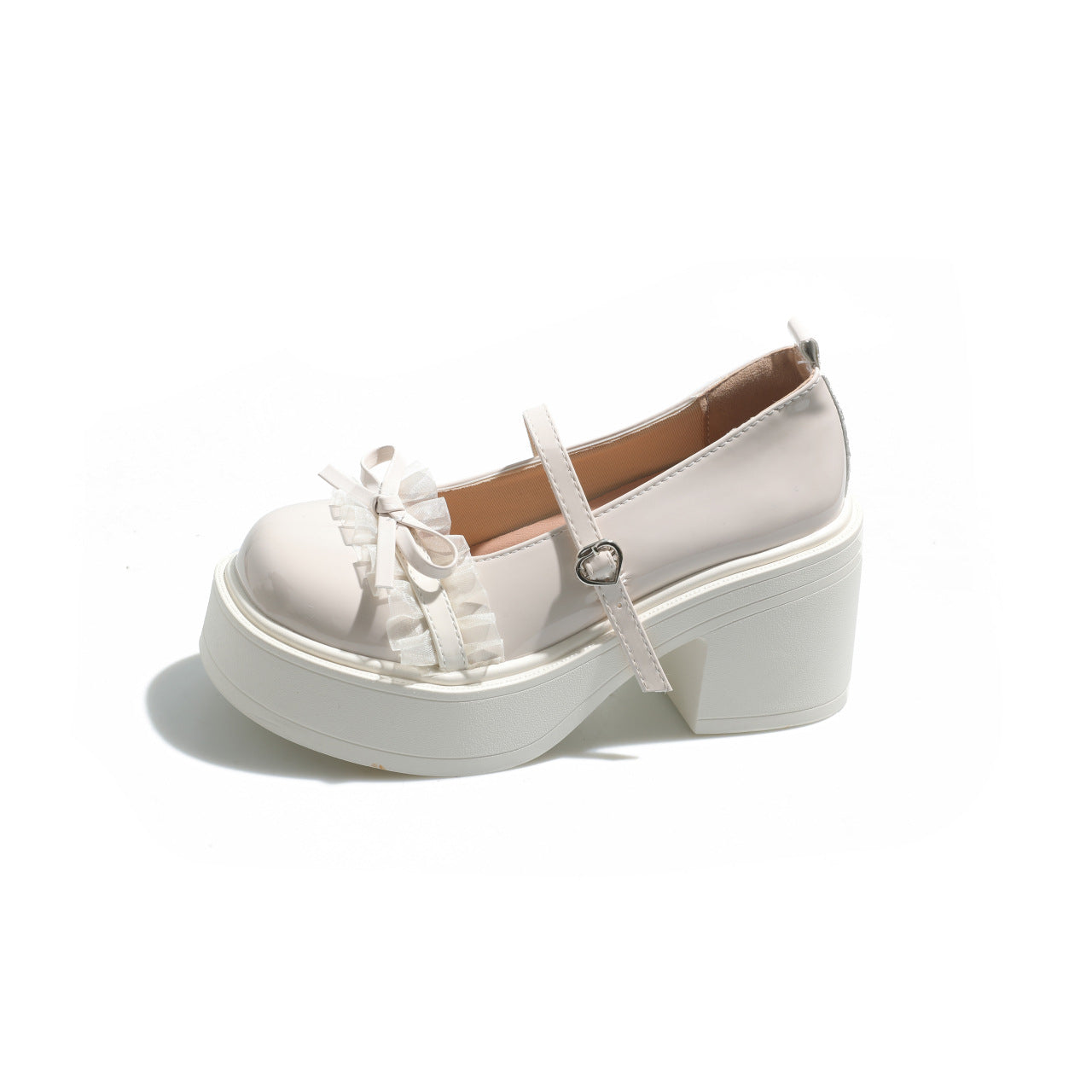 Damen Chunky Ballerinas mit dekorativem Schleifen-Detail und verstellbarem Riemen R&B