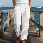 Herren bequeme Strandhose mit elastischem Bund und verstellbarem Kordelzug R&B