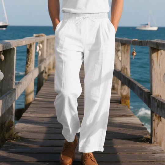 Herren bequeme Strandhose mit elastischem Bund und verstellbarem Kordelzug R&B