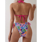 Damen Triangel-Bikini mit verspieltem Muster und verstellbaren BindR&Bändern R&B