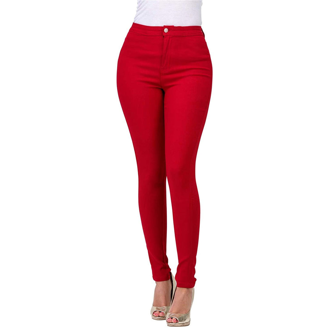 Damen Hoch geschnittene Skinny Jeans mit elastischem Stretch R&B