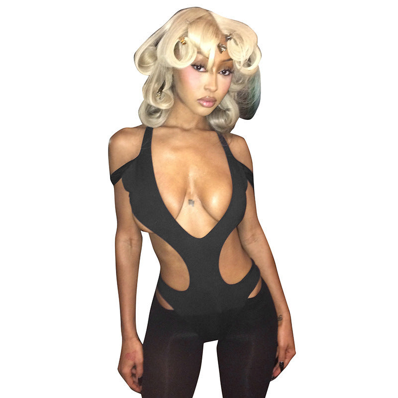 Damen Off-Shoulder Einteiler mit Cut-Out-Details R&B