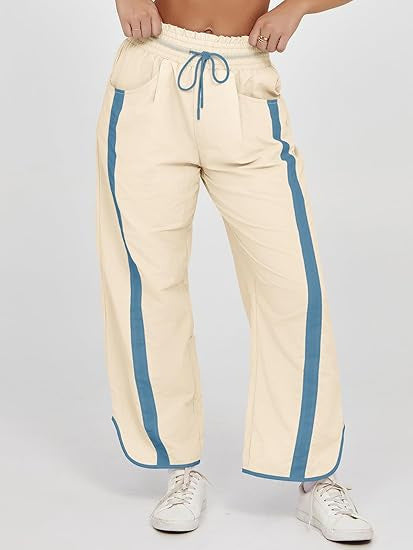 Damen lässige Freizeithose mit Seiteneinsätzen R&B