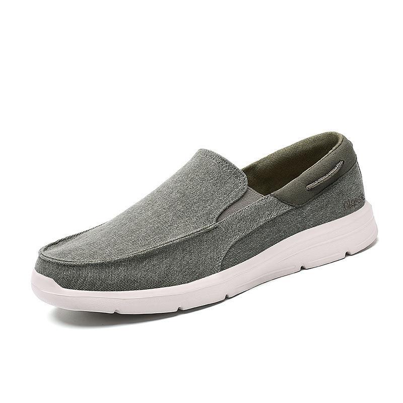 Herren nan legerer Canvas-Slipper mit elastischem Einsatz und stoßdämpfender Leichtsohle R&B