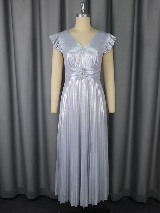 Damen Elegantes Plisseekleid mit funkelnden Details R&B