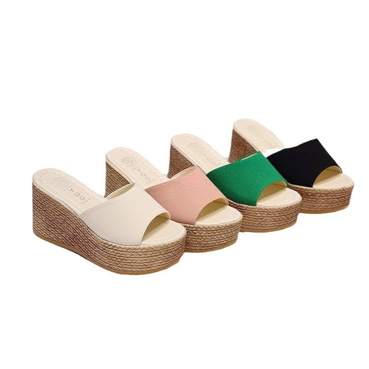 Damen Wedge-Pantoletten mit weichem Obermaterial und bequemer Sohle R&B