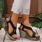 Damen Wedge-Sandalen mit geflochtener Oberfläche und komfortabler Fußbettung R&B