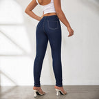Damen Hochtaillierte Slim-Fit Jeans mit bequemer Stretch-Qualität R&B