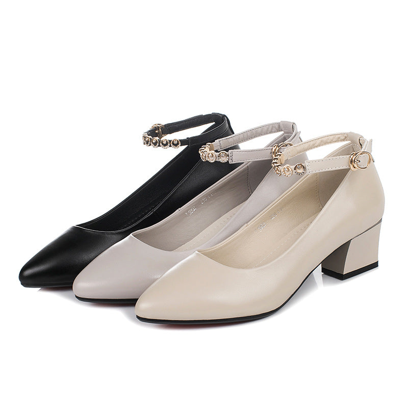 Damen Elegante Pumps mit verstellbarem Riemchen und luxuriösem Schmuckdetail R&B