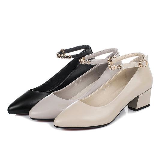 Damen Elegante Pumps mit verstellbarem Riemchen und luxuriösem Schmuckdetail R&B