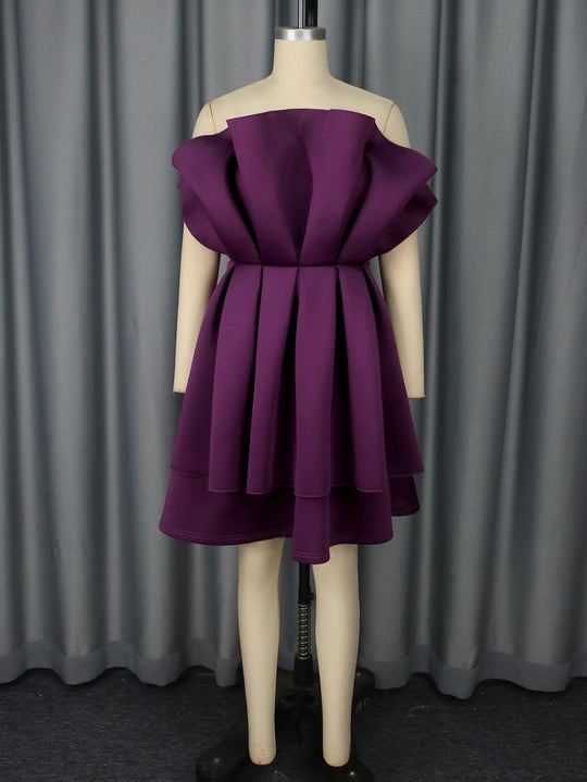 Damen Glamouröses Cocktailkleid mit voluminösen Rüschen R&B