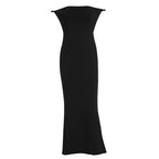 Damen Off-Shoulder Maxi-Kleid mit figurbetonendem Schnitt und elegantem Saum R&B