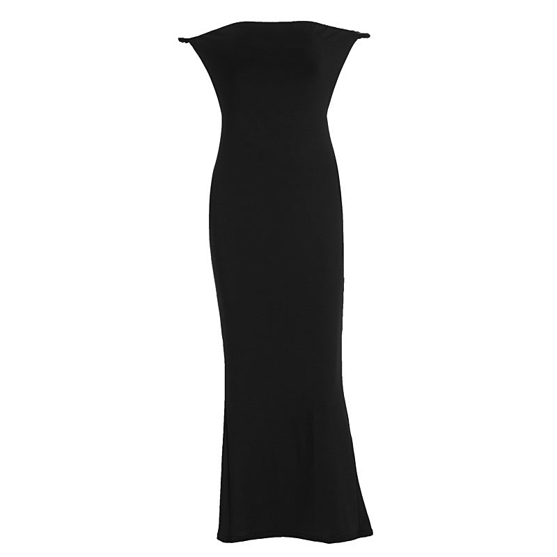 Damen Off-Shoulder Maxi-Kleid mit figurbetonendem Schnitt und elegantem Saum R&B