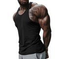 Herren atmungsaktives Fitness Tanktop mit Racerback-Design und körperbetontem Schnitt R&B