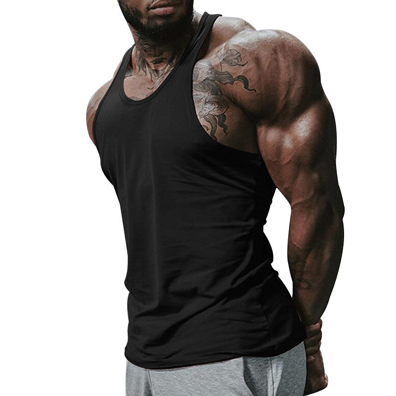 Herren atmungsaktives Fitness Tanktop mit Racerback-Design und körperbetontem Schnitt R&B